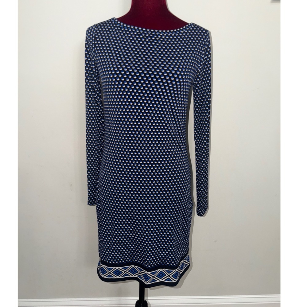 Michael Kors Womens Black Royal Blue Dot Sheath Dress MB98VMJ4LV XS